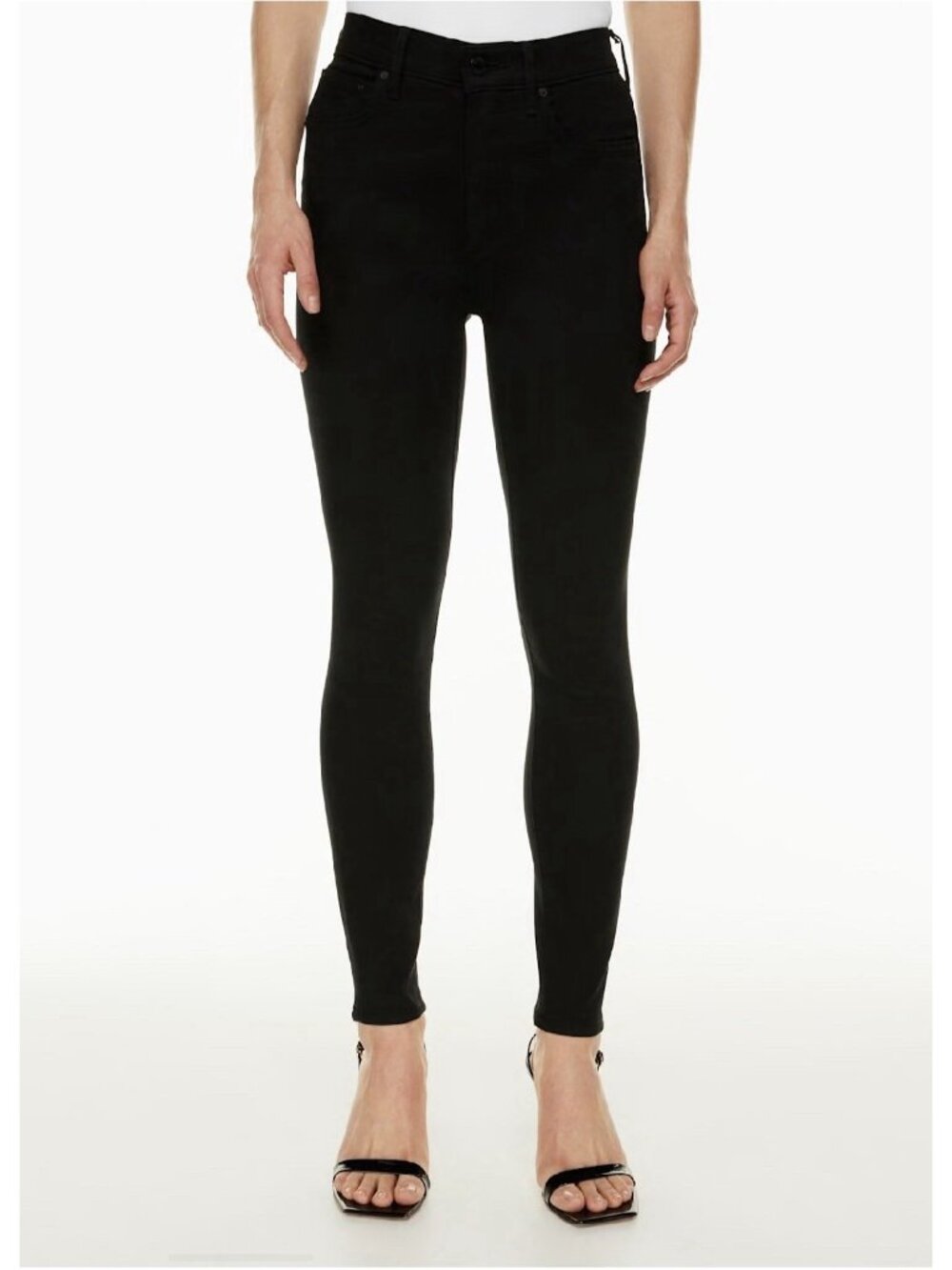 Denim Forum The Lola High Rise Skinny Jeans Black Stretch 28L Women’s Size 24